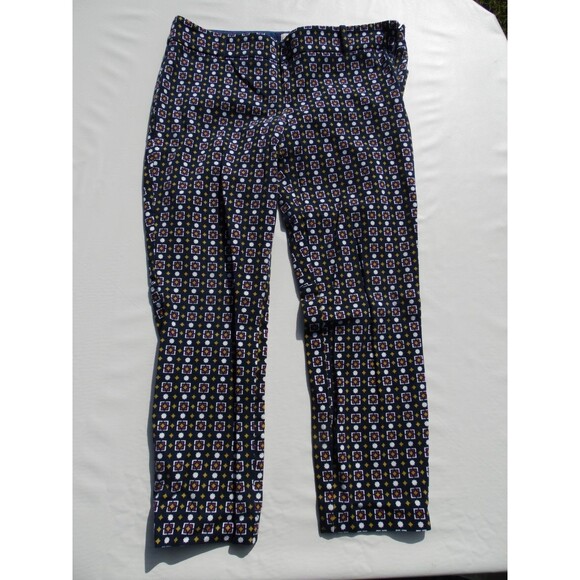 J Crew Pants Womens 8 Geometric  Fit Flat Front Capris - Picture 1 of 7